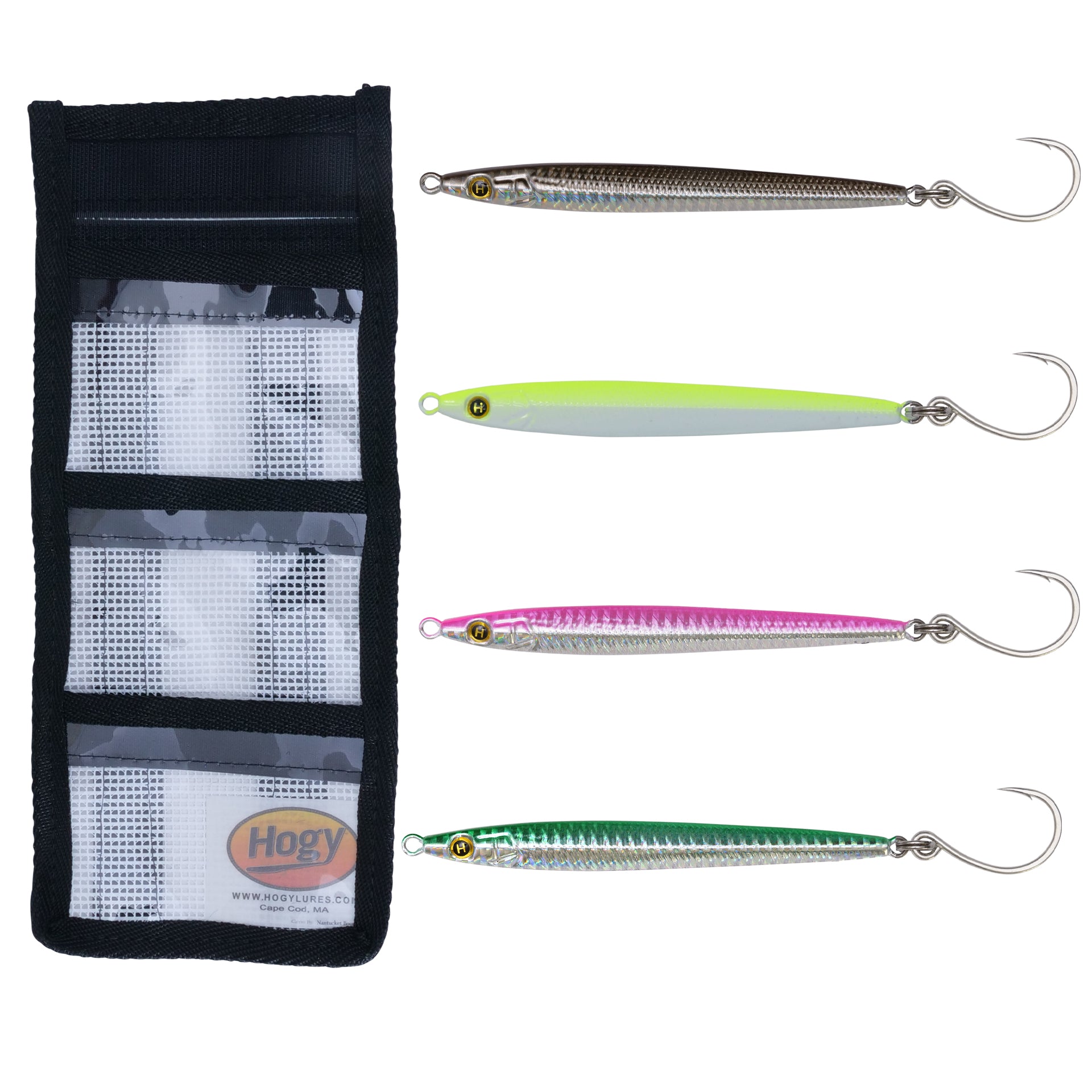 Peanut Sand Eel Jig Bundle (4pc) Small Mesh Jig Storage Bag