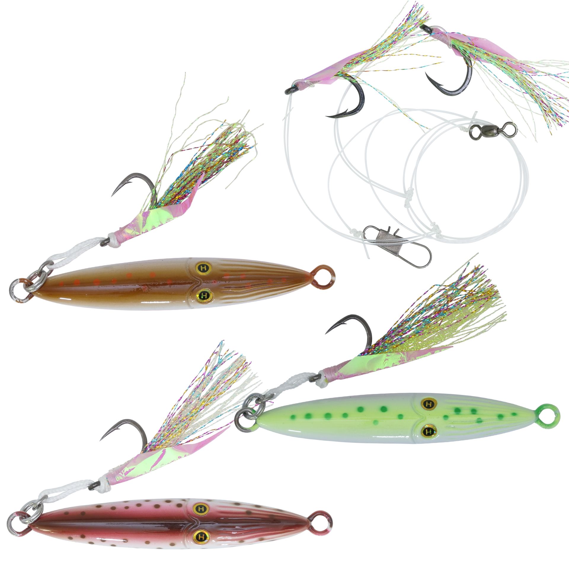 3.5oz (4inch) Squinnow Jig & Biki Assortment (4pc)