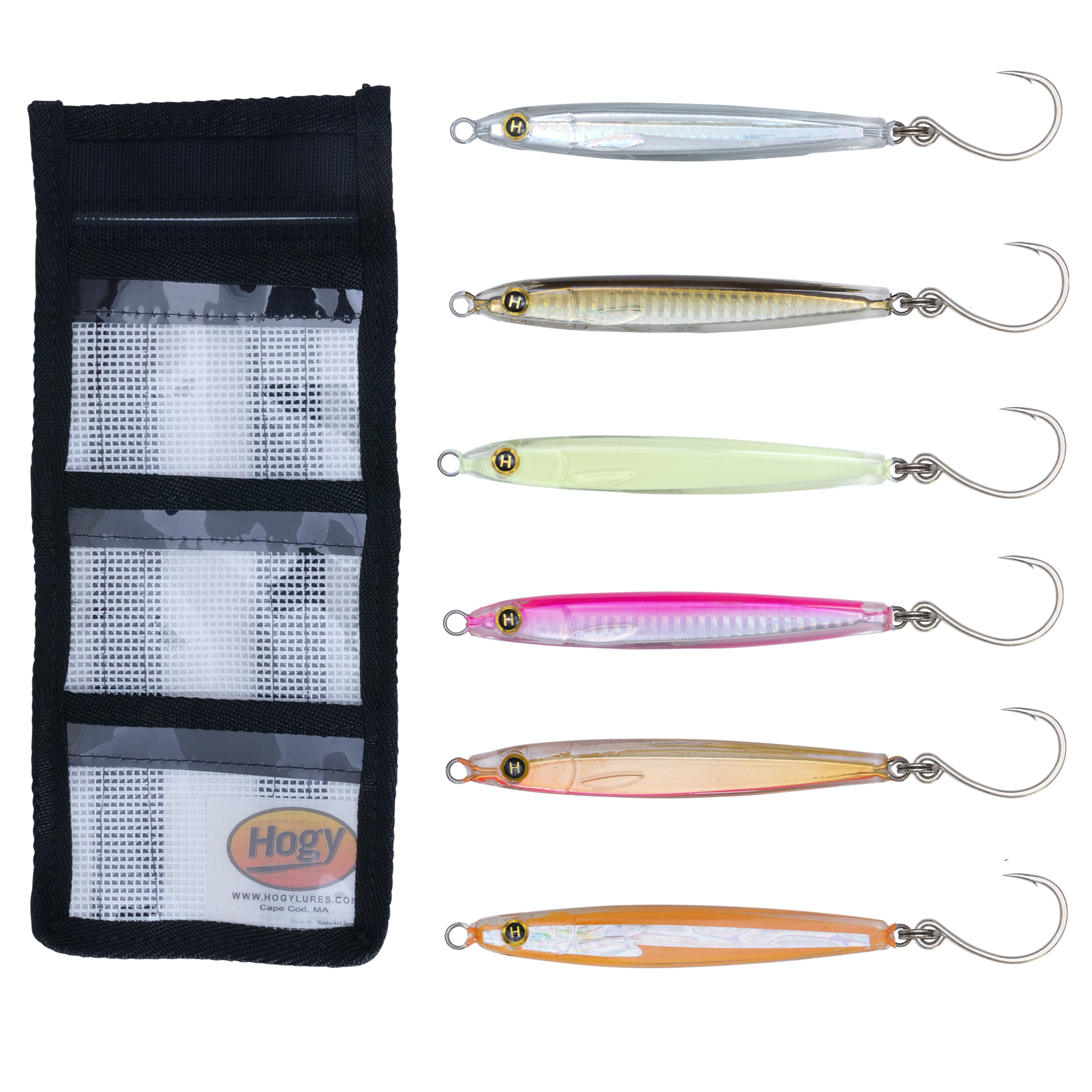 7/8oz (3.5inch) Epoxy Jig (In-Line Hook) Bundle (6pc) + Small Mesh Jig Storage Bag