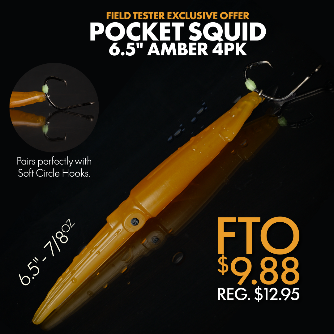 Pocket Squid 6.5" Amber (4pk Unrigged)