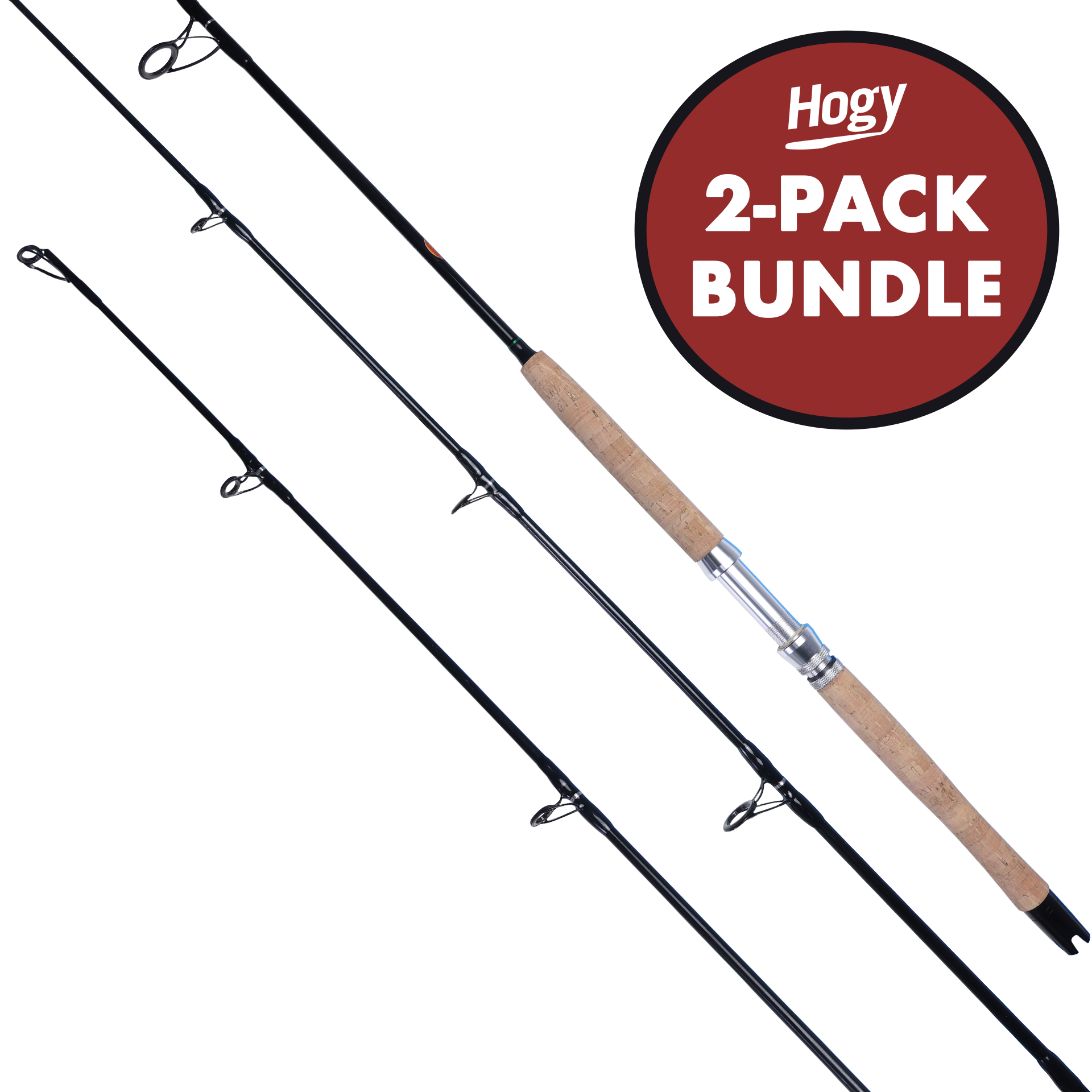 TWIN PACK Tuna Casting Spinning Rod: Mod-Fast Action 7' H (3oz 8oz)