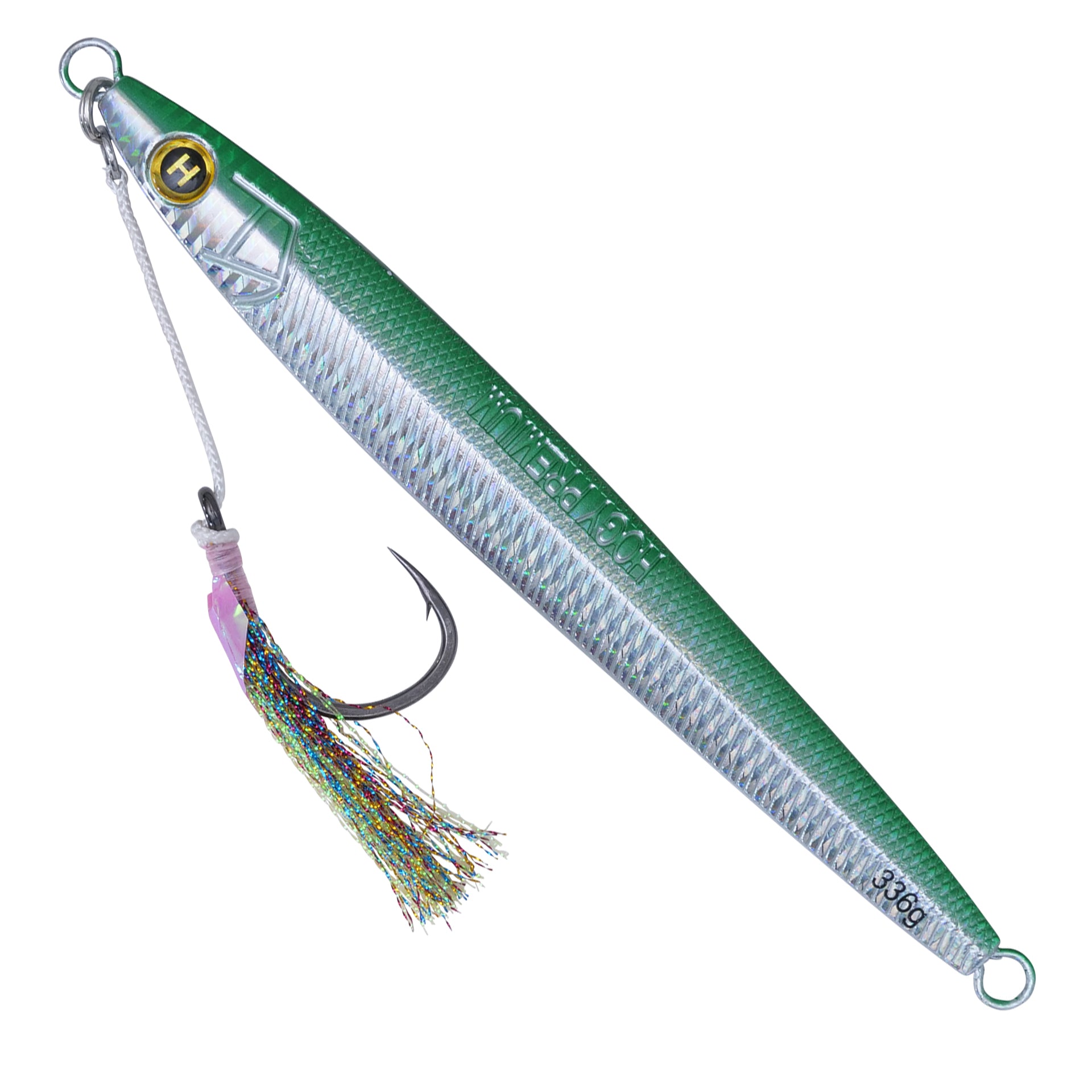 12oz (8") Sand Eel Jig Teaser Assist Hook Bundle + Large Mesh Roll Up Storage Bag (5pc)