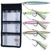 3.5oz (5") Sand Eel Jig Teaser Assist Hook Bundle + Medium Mesh Roll Up Storage Bag (5pc)
