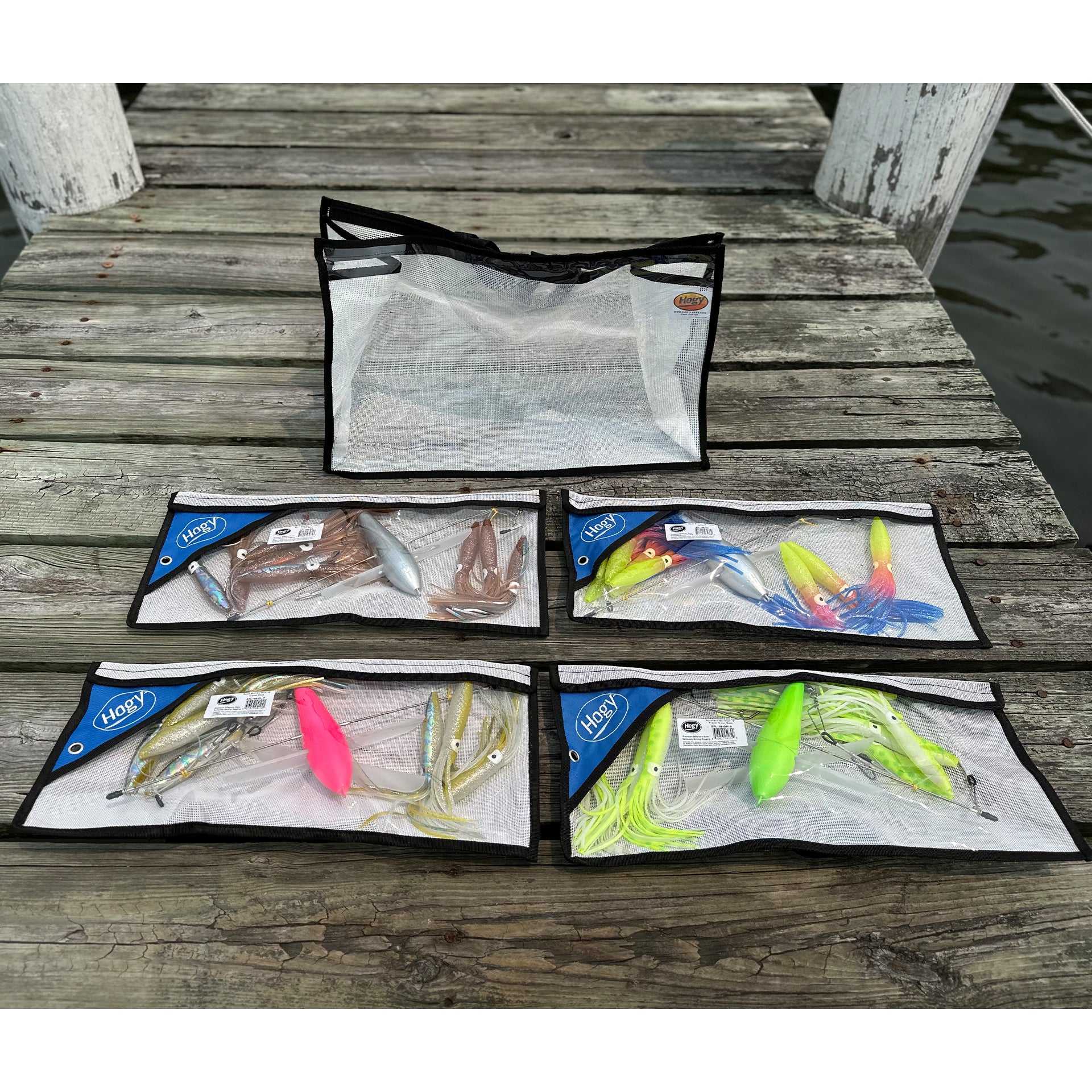 Capt. Mike's 4-Rod No Outrigger Tuna Spread Kit + Mesh Storage Bag (4p –  Hogy Lure Company Online Shop