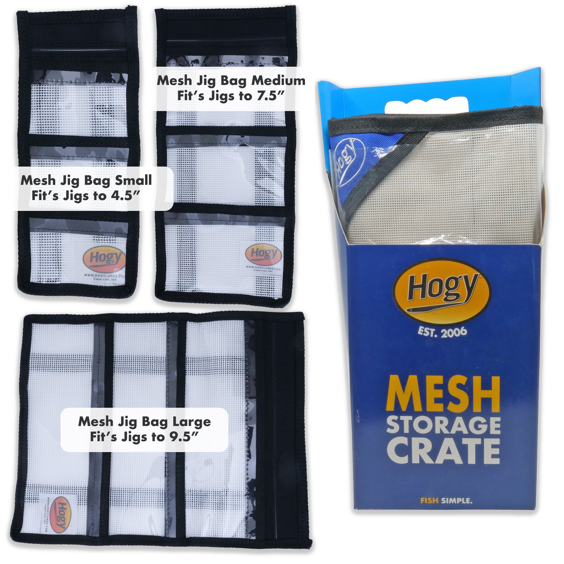 Mesh In-Line / Assist Hook Jig & Plug Bag (Small, Medium, Large) + Mesh Crate Storage System