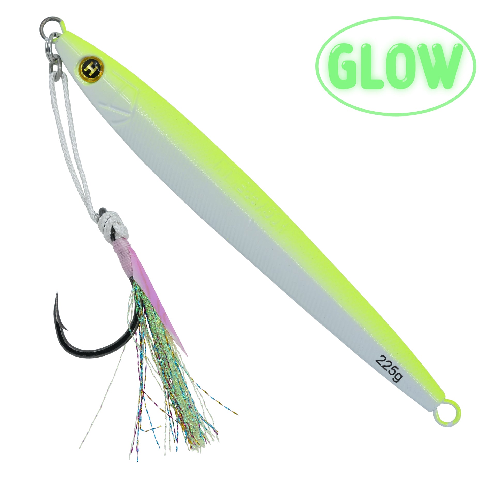 8.5oz (7") Sand Eel Jig Teaser Assist Hook Bundle + Large Mesh Roll Up Storage Bag (5pc)