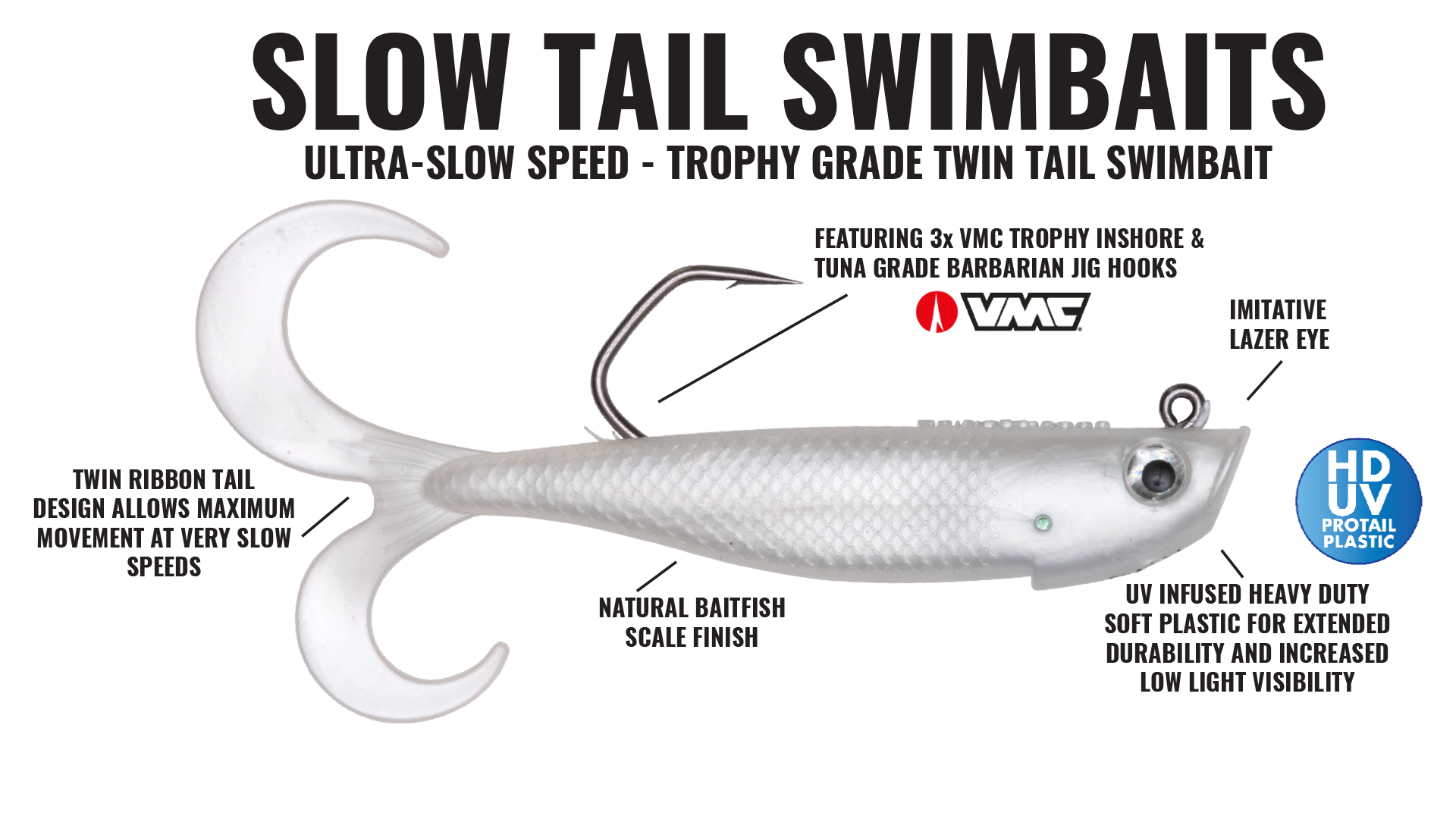 Slowtail: 3.5 3/4oz Twin Tail – Hogy Lure Company Online Shop