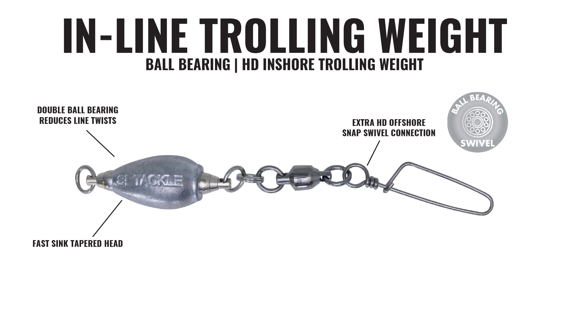 In-Line Ball Bearing Trolling Weight (Single)