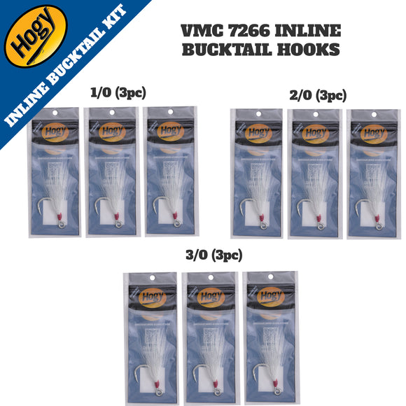 VMC 7266 Inline Bucktail Hook Kit (9pc)